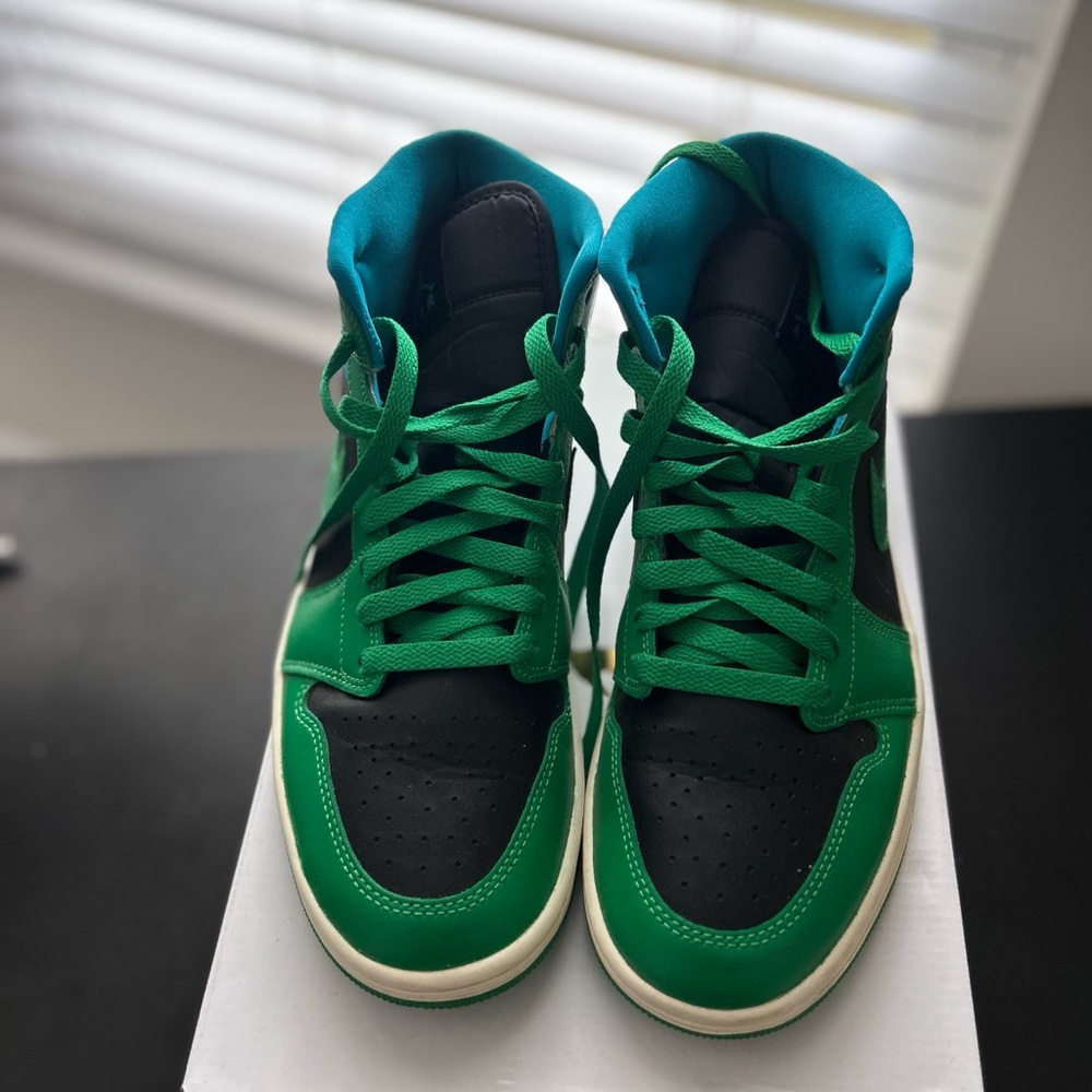 Jordan Green and Black High-Top Sneakers